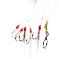 Fladen Feather Rig White With Flash And White Beads