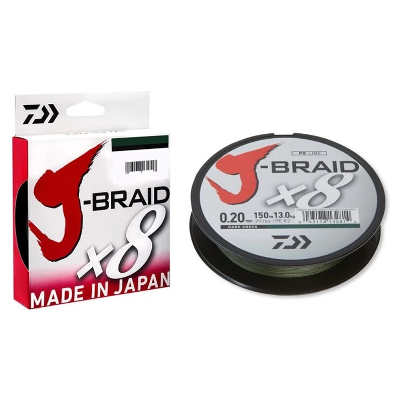 Daiwa J-Braid X8 150m Dark Green 3 Daiwa J-Braid X8 150m Dark Green