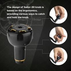 Gomexus Handle Knob Aluminium For Spinning Reel 8 Gomexus Handle Knob Aluminium For Spinning Reel -Angelgeschäft AS30BKGDr 2