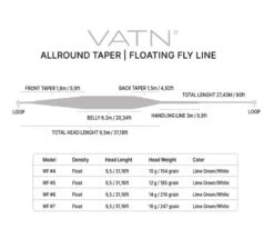 VATN Allround Taper WF Flyline -Angelgeschäft FLAR4Fr 2