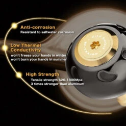 Gomexus 90mm Aluminium Power Handle With 45mm Titanium Knob - Black & Gold 12 Gomexus 90mm Aluminium Power Handle With 45mm Titanium Knob - Black & Gold -Angelgeschäft LYS90TB45BKGD 5